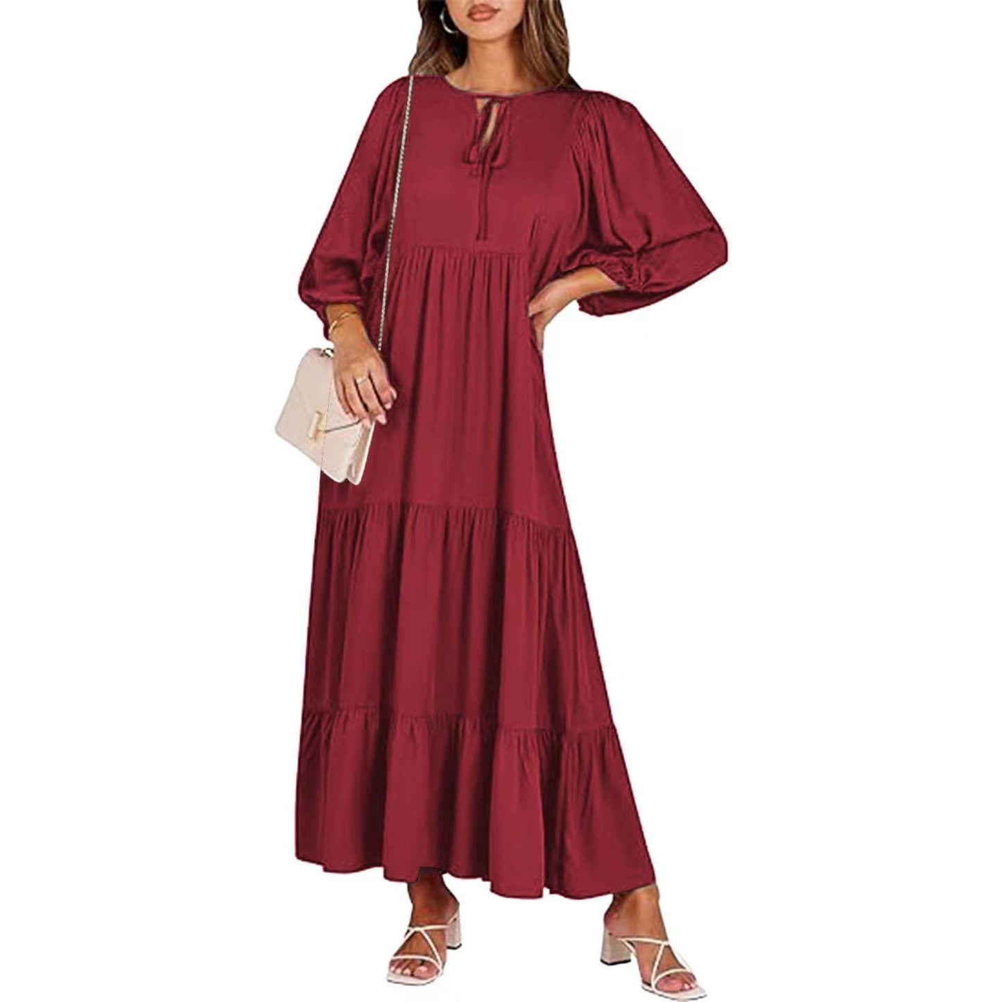 Summer Women's Vintage Printed Bohemian Dress Elegant