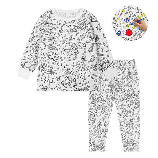 Kids DIY Sketch Colorful Pajama Set