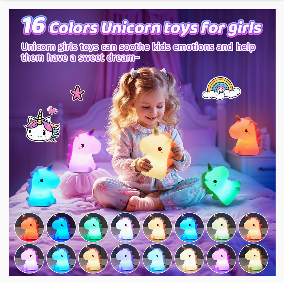 Reliant Cute Silicone Nursery Unicorn Lamp For Kids