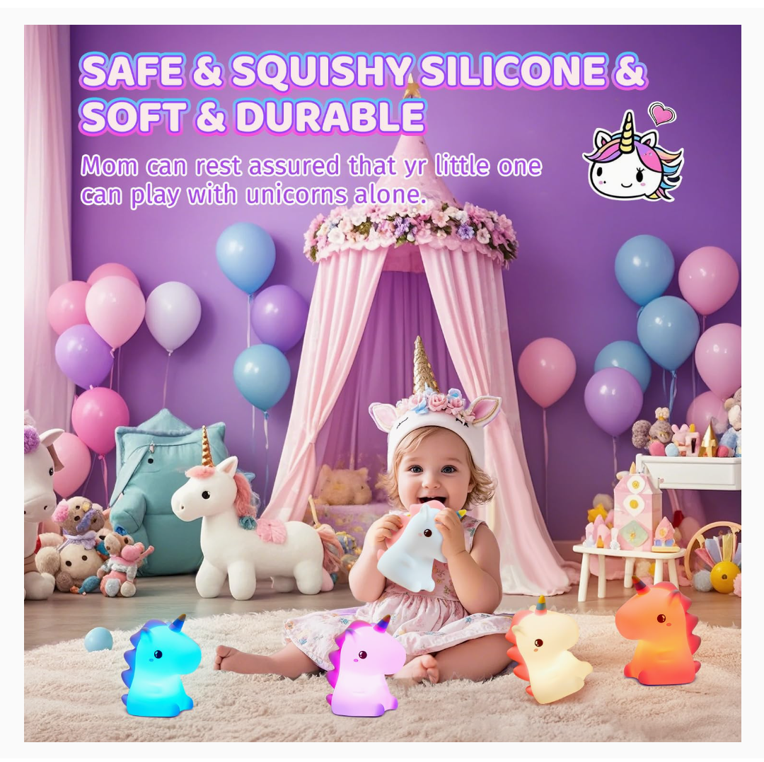 Reliant Cute Silicone Nursery Unicorn Lamp For Kids