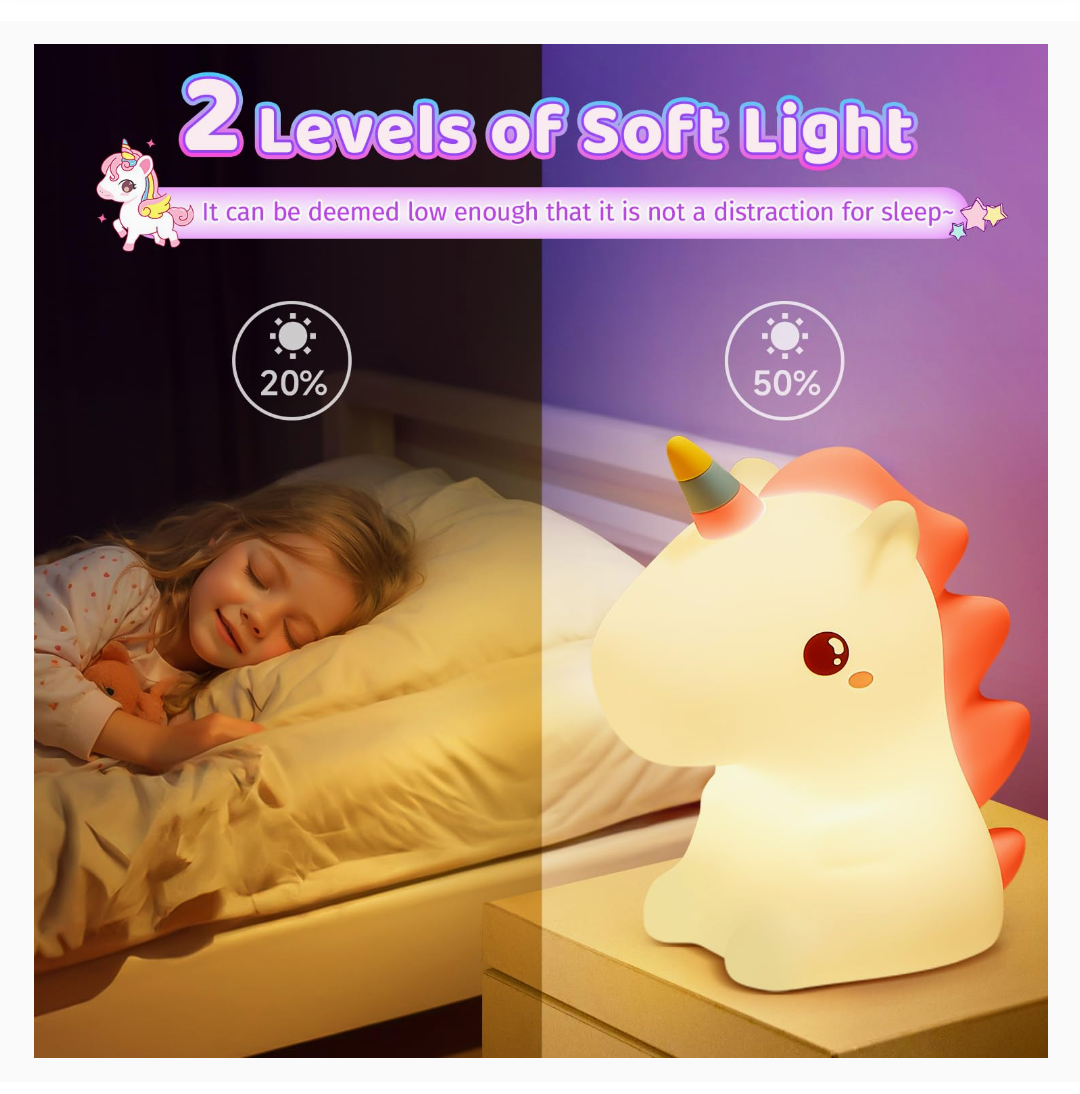 Reliant Cute Silicone Nursery Unicorn Lamp For Kids